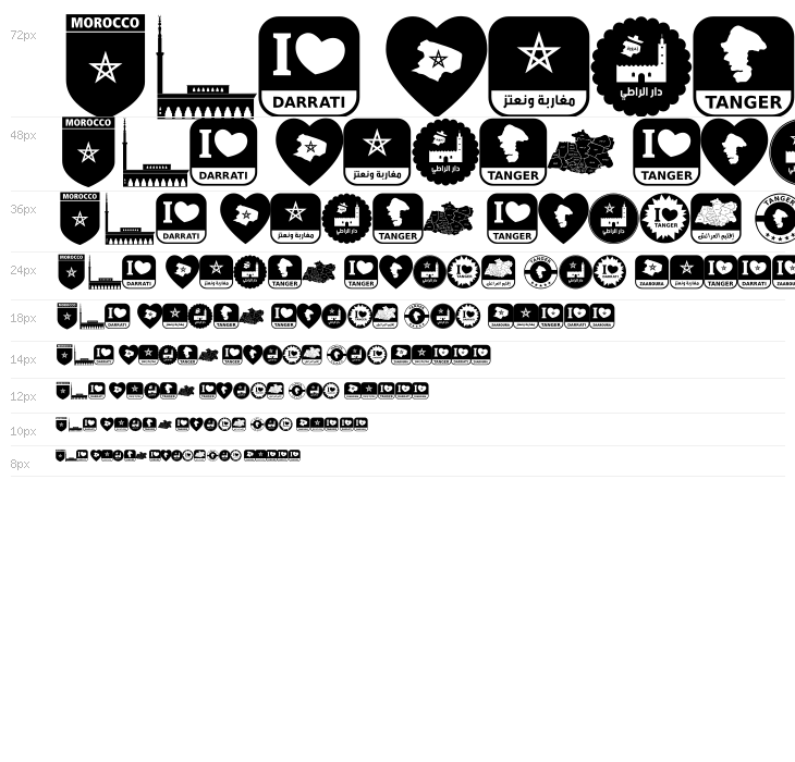 font tanger color Waterfall