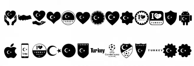 font turkey color Шрифта ВЕРХНИЙ
