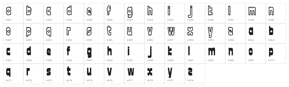 font twelve Character Map