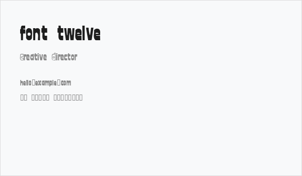 font twelve Business Card