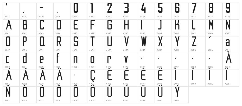 font3143 Character Map