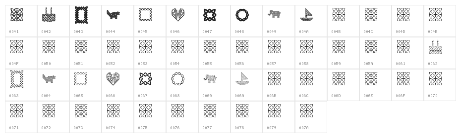 font3419 Character Map
