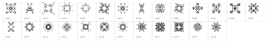 font3933 Character Map