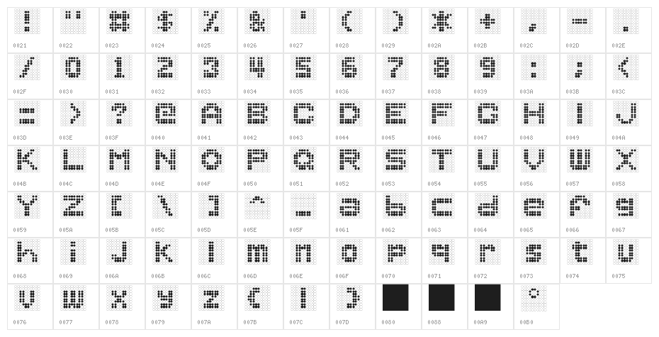 font48413 Character Map