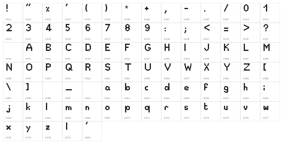 font5089 Character Map
