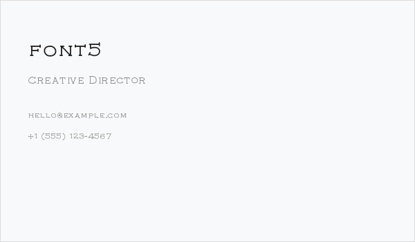 font5 Business Card