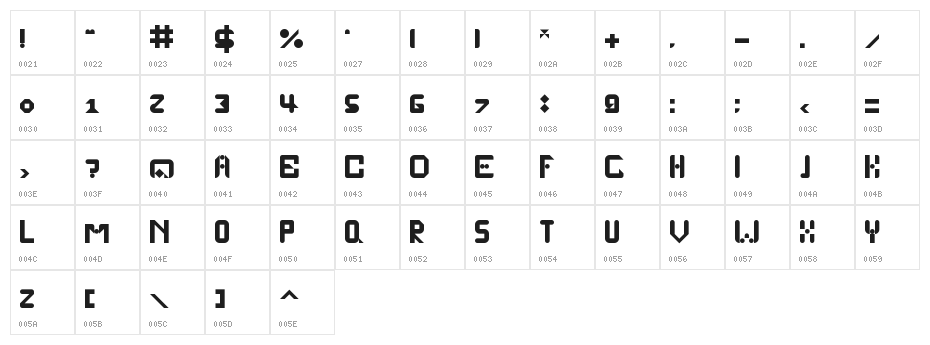 fontastic Regular Character Map