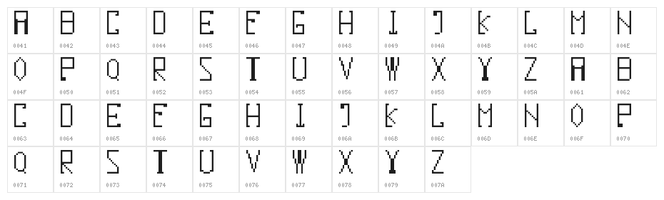 fontocean Regular Character Map
