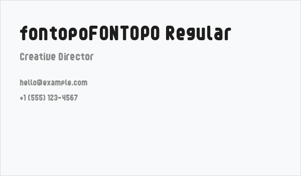 fontopoFONTOPO Regular Business Card