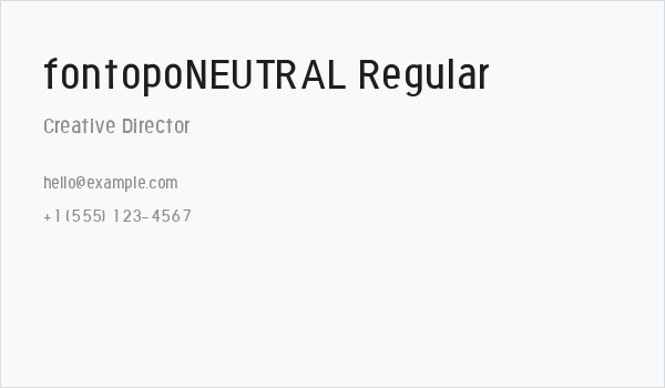 fontopoNEUTRAL Regular Business Card