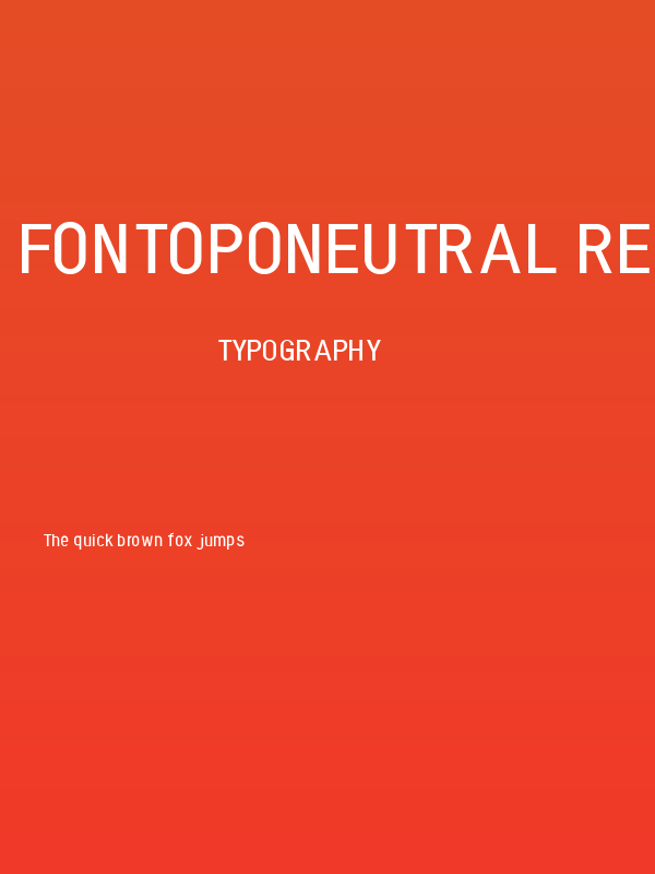 fontopoNEUTRAL Regular Poster