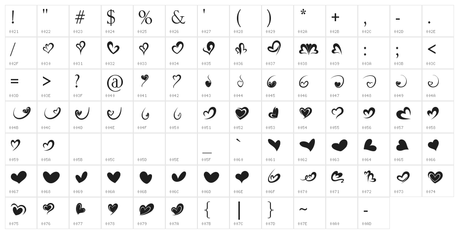 fotograami-hearts01 Character Map