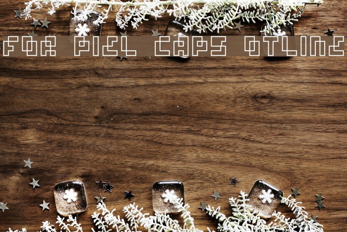 four pixel caps outline Font examples