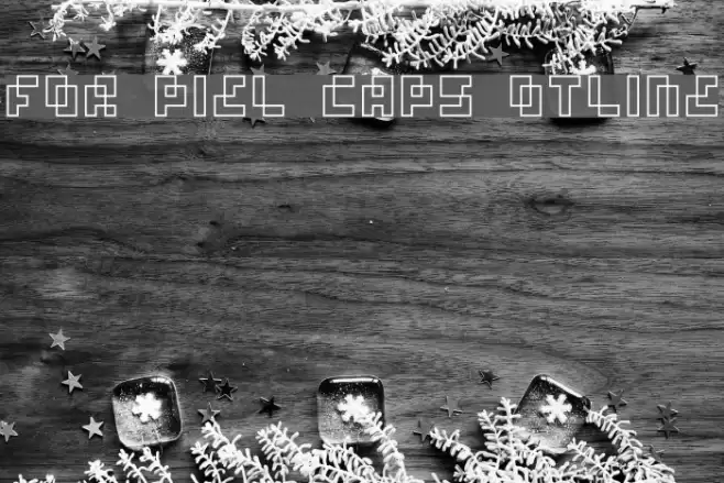 four pixel caps outline Шрифта examples