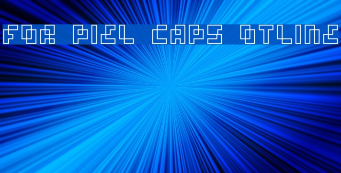 four pixel caps outline Font examples
