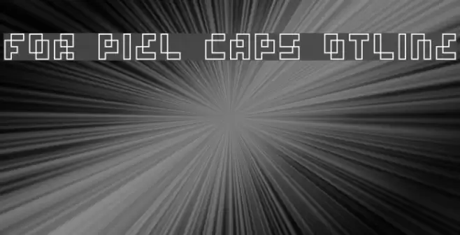 four pixel caps outline Шрифта examples