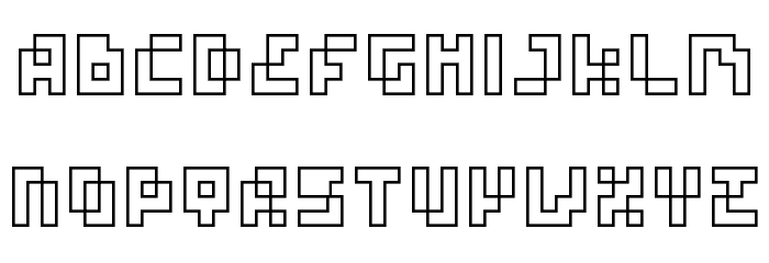 four pixel caps outline Font LOWERCASE