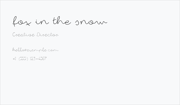 fox in the snow Business Card