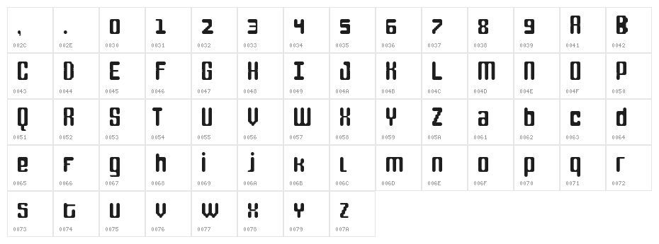 fox line 2.0 Regular Character Map