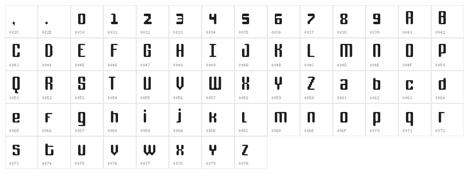 fox line Regular Character Map