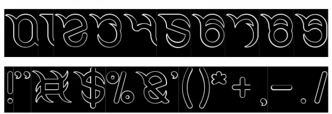 FRANKENSTEIN MONSTER-Hollow-Inv Font OTHER CHARS