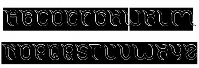 FRANKENSTEIN MONSTER-Hollow-Inv Fonte MAIÚSCULAS
