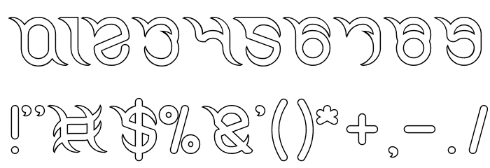 FRANKENSTEIN MONSTER-Hollow Font OTHER CHARS