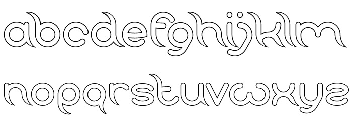 FRANKENSTEIN MONSTER-Hollow Font LOWERCASE