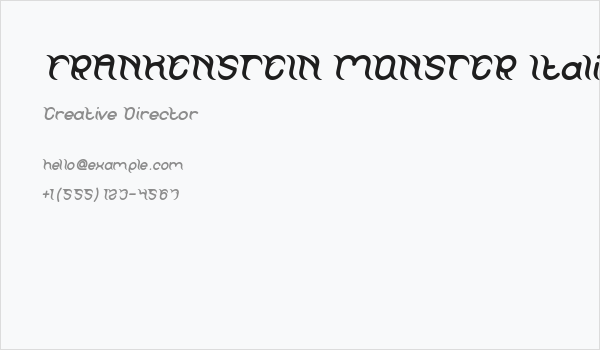 FRANKENSTEIN MONSTER Italic Business Card