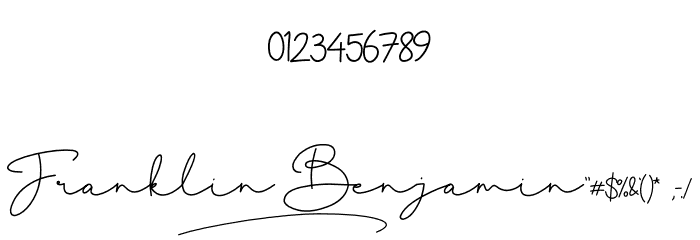 FRANKLIN BENJAMIN DEMO Font OTHER CHARS