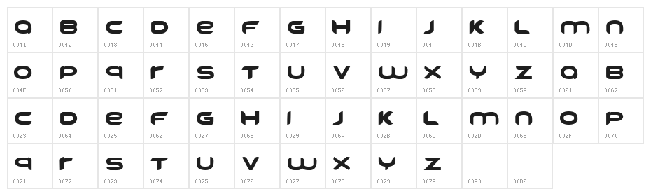FREEDOM Character Map