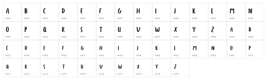 FREETAPE Character Map