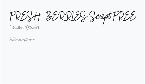 FRESH  BERRIES Script FREE Business Card