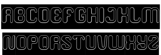FRIENDLY ROBOT-Hollow-Inverse Font Litere mari