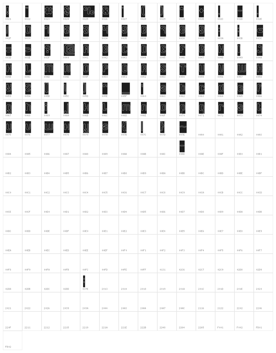 FRIENDLY ROBOT-Hollow-Inverse Character Map