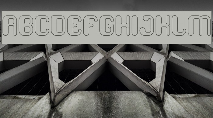 FRIENDLY ROBOT-Hollow-Inverse Font examples