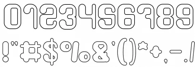 FRIENDLY ROBOT-Hollow Font OTHER CHARS