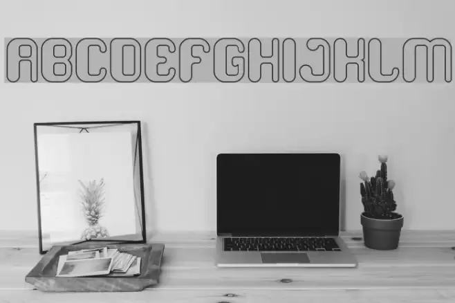 FRIENDLY ROBOT-Hollow Font examples