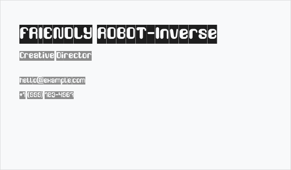 FRIENDLY ROBOT-Inverse Business Card