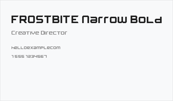 FROSTBITE Narrow Bold Business Card
