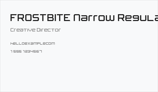 FROSTBITE Narrow Regular Business Card