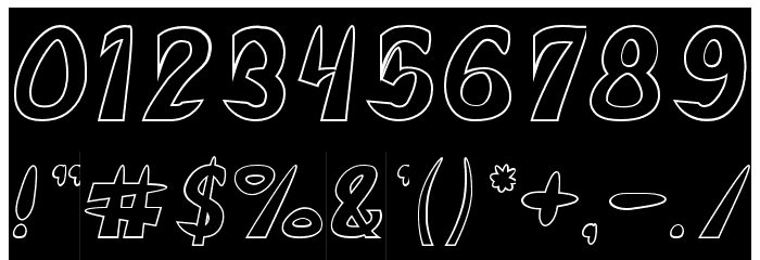 FROZEN ICE-Hollow Font OTHER CHARS