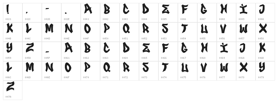 FRS-GENUINO Character Map