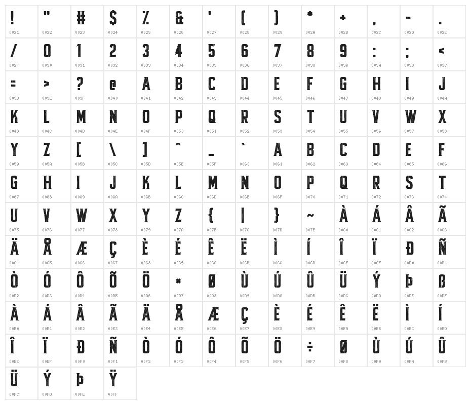 Fractured Fir Character Map