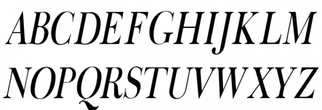 Fradley Narrow Italic 字体 大写