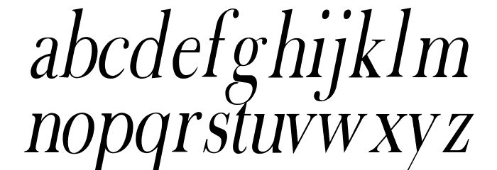 Fradley Narrow Italic Font LOWERCASE