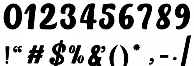 FragaScript Font OTHER CHARS