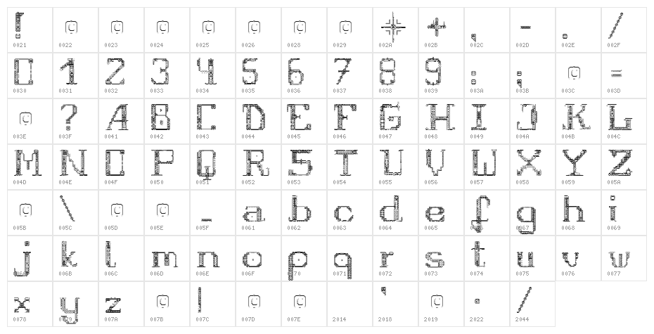Fragile Regular Character Map