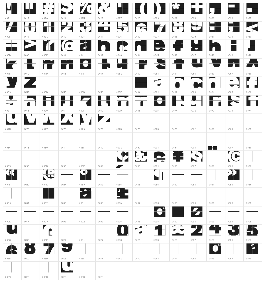 FragmentuM Character Map
