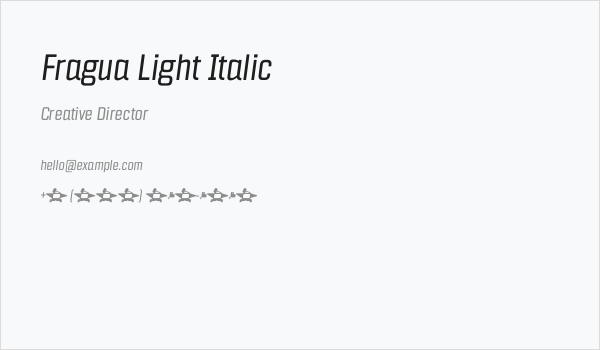 Fragua Light Italic Business Card